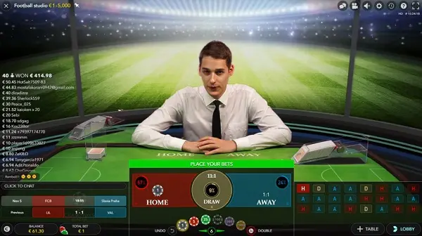 Soccer Studio Instructions – The combination of soccer and casino