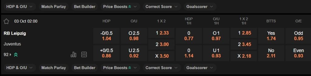 prediction Leipzig vs Juventus 03102024